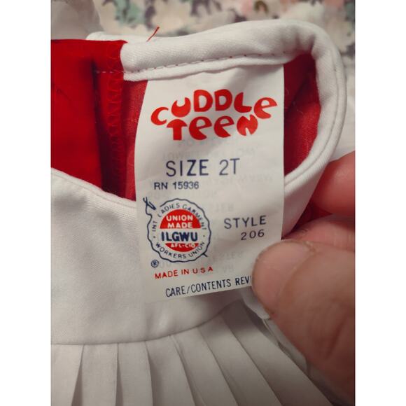 Vintage 80s Cuddle Teen Red Velvet Dress 2T Classic Union Made in the USA - Picture 2 of 4
